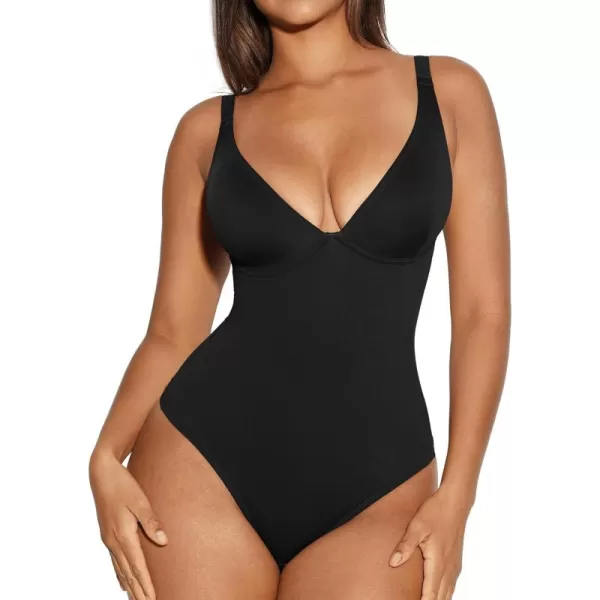 Shapewear Bodysuits for Women Tummy Control Body Suits Deep V Neck Thong Body Shaper