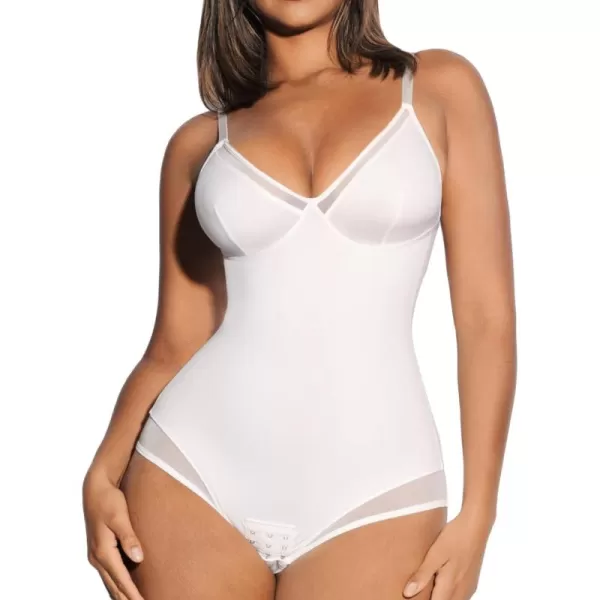 Shapewear Bodysuits for Women Tummy Control Mesh Slimmer Body Suits Deep V Neck Thong Body Shaper 2024