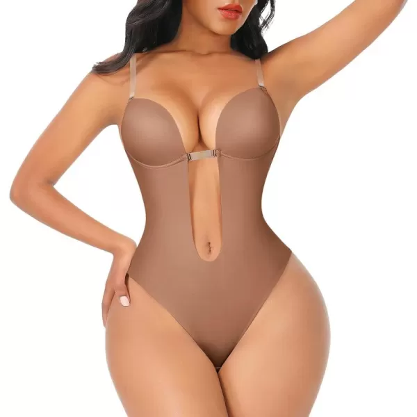 Shapewear for Women Plus Size Backless Built-in Bra Body Shaper Seamless Faja with Open Crotch