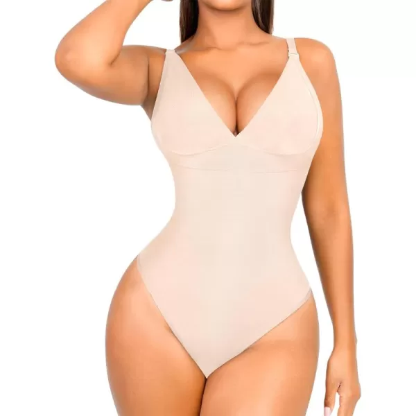 Shapewear for Women Tummy Control Bodysuit Thong Seamless Body Shaper Backless