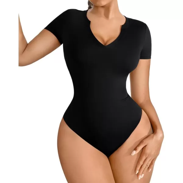 Square Neck Bodysuit for Women Short Sleeve/Sleeveless Tummy Control Slimming Bodysuit Going Out Tank Tops