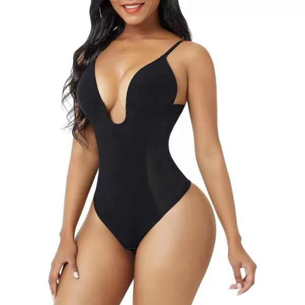 Thong Shapewear Bodysuit for Women Tummy Control Body Shaper U Plunge Fajas Colombianas Waist Trainer Corset