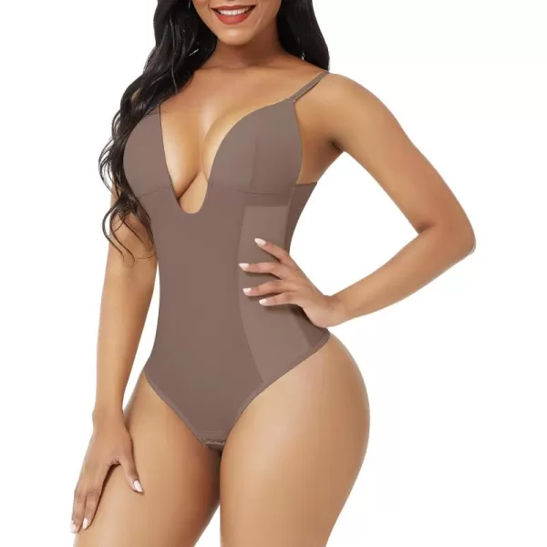 Thong Shapewear Bodysuit for Women Tummy Control Body Shaper U Plunge Fajas Colombianas Waist Trainer Corset