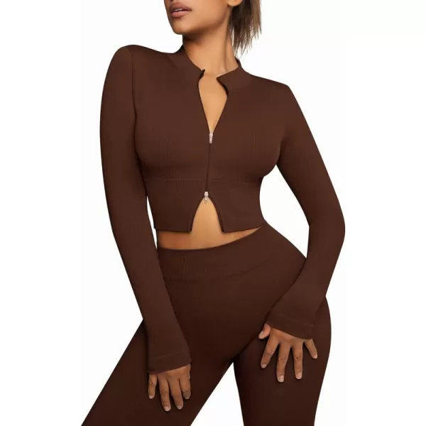 Workout Sets for Women-2 Piece Seamless Yoga Outfit High Waist Leggings Crop Top Gym Sets
