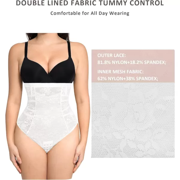 FeelinGirl Thong Shapewear Tummy Control High Waists Slimming Body Shaper Briefs Lace Faja Panties Girdle for Women