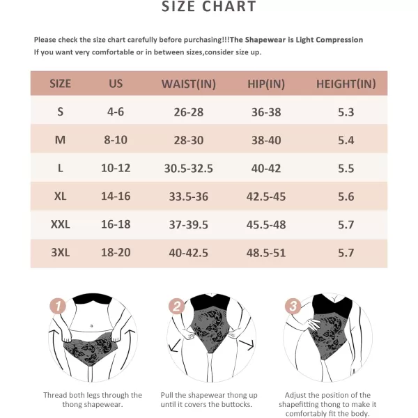 FeelinGirl Thong Shapewear Tummy Control High Waists Slimming Body Shaper Briefs Lace Faja Panties Girdle for Women