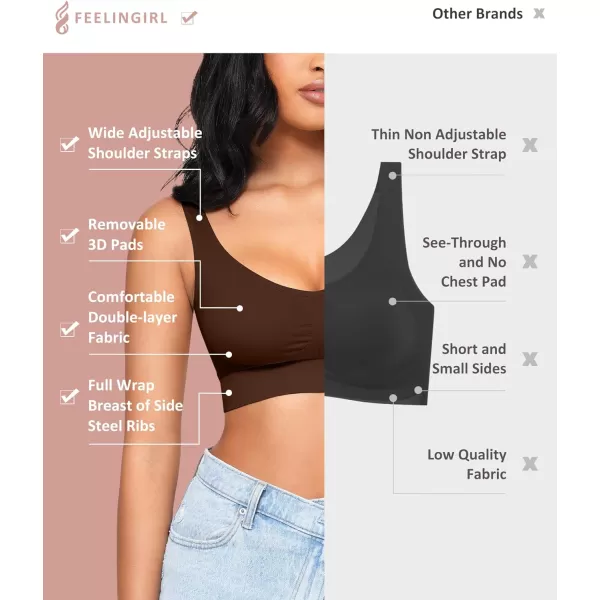 Bras for Women Wireless Bra Deep V Bras Back Smoothing Bra Seamless Bras with Removable Pads