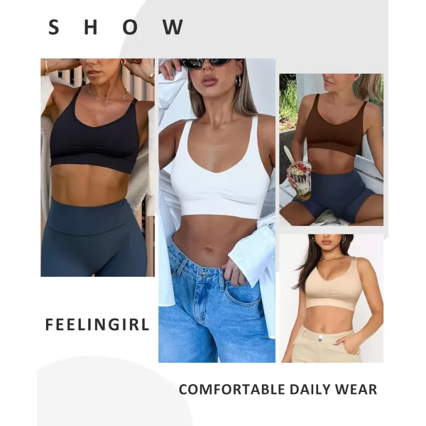 Bras for Women Wireless Bra Deep V Bras Back Smoothing Bra Seamless Bras with Removable Pads