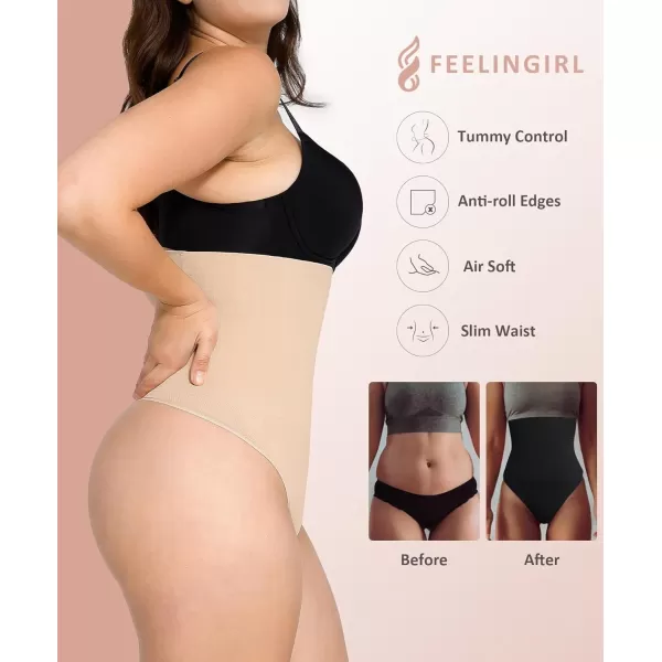 Tummy Control Shapewear High Waisted Thong Body Shaper for Women Seamless Shaping Underwear
