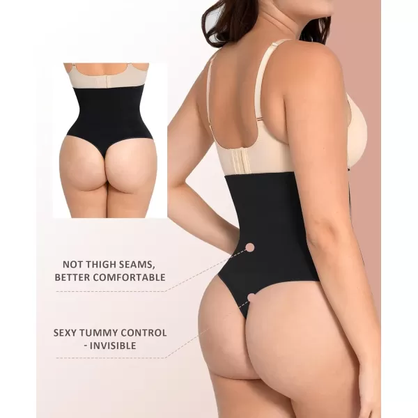 Tummy Control Shapewear High Waisted Thong Body Shaper for Women Seamless Shaping Underwear