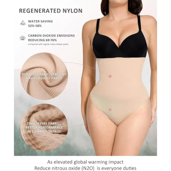 Tummy Control Shapewear High Waisted Thong Body Shaper for Women Seamless Shaping Underwear