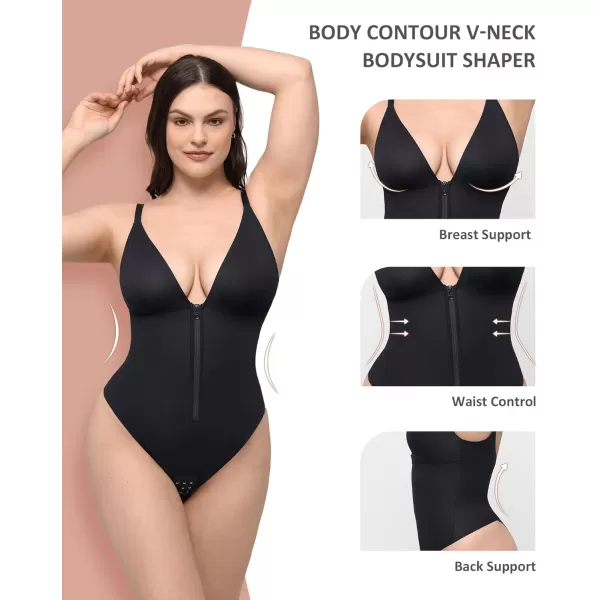 Shapewear Bodysuit Tummy Control V Neck Thong Body Shaper Deep Slim Going Out Tops Body Suits for Women