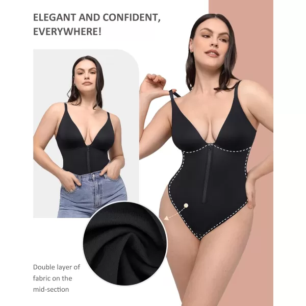 Shapewear Bodysuit Tummy Control V Neck Thong Body Shaper Deep Slim Going Out Tops Body Suits for Women