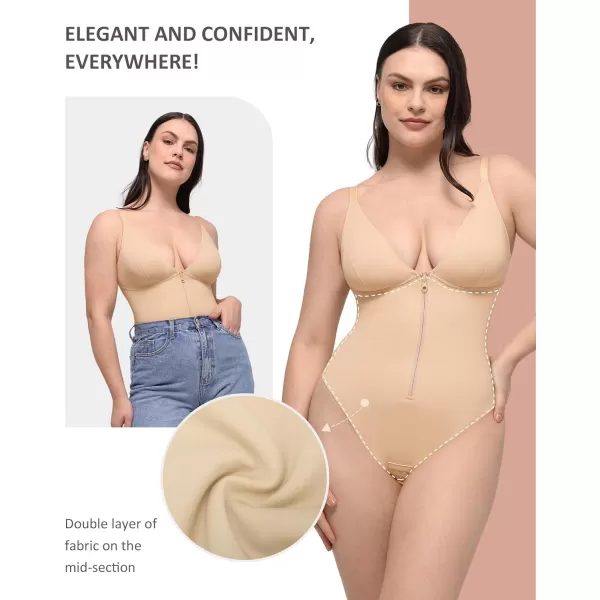 Shapewear Bodysuit Tummy Control V Neck Thong Body Shaper Deep Slim Going Out Tops Body Suits for Women