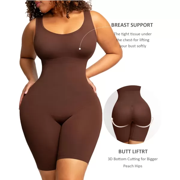 Shapewear Bodysuit for Women Tummy Control Seamless Butt Lifting Thigh Slimmer Full Body Shaper