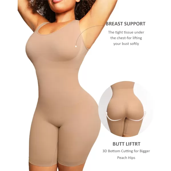 Shapewear Bodysuit for Women Tummy Control Seamless Butt Lifting Thigh Slimmer Full Body Shaper