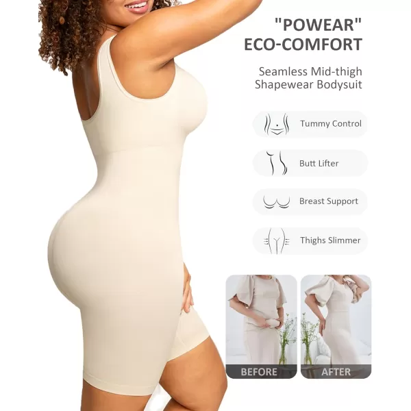 Shapewear Bodysuit for Women Tummy Control Seamless Butt Lifting Thigh Slimmer Full Body Shaper