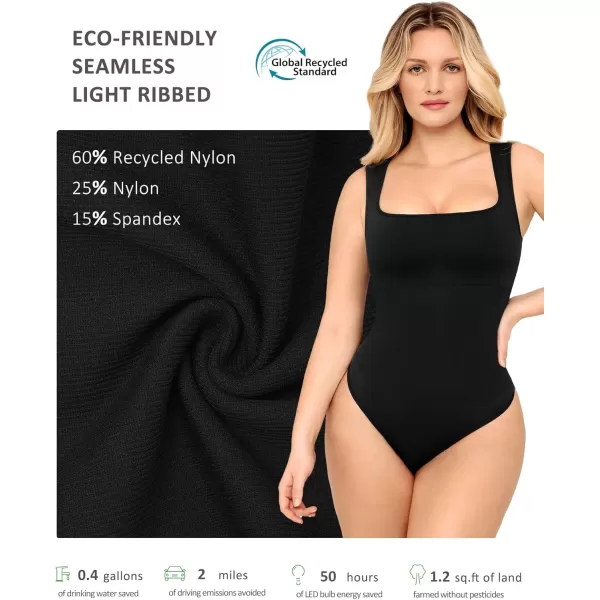 Shapewear Bodysuits for Women Tummy Control Suqare Neck Thong Body Suit Sleeveless Going Out Tank Tops 2024