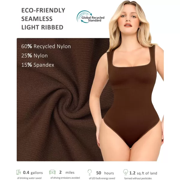 Shapewear Bodysuits for Women Tummy Control Suqare Neck Thong Body Suit Sleeveless Going Out Tank Tops 2024