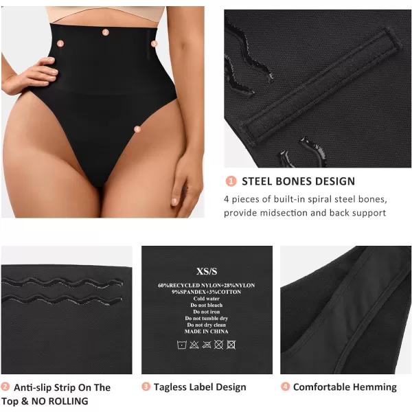 Tummy Control Shapewear Thong for Women Shaping Steel Bone Body Shaper Briefs Firm Control Slimming Panty