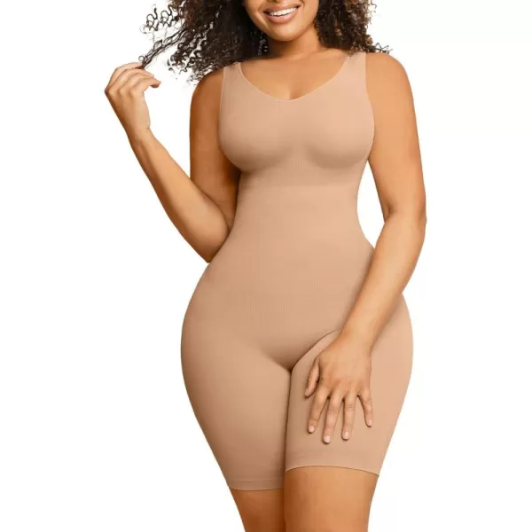 Shapewear Bodysuit for Women Tummy Control Seamless Butt Lifting Thigh Slimmer Full Body Shaper