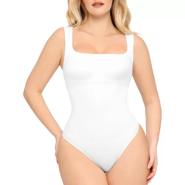 Shapewear Bodysuits for Women Tummy Control Suqare Neck Thong Body Suit Sleeveless Going Out Tank Tops 2024