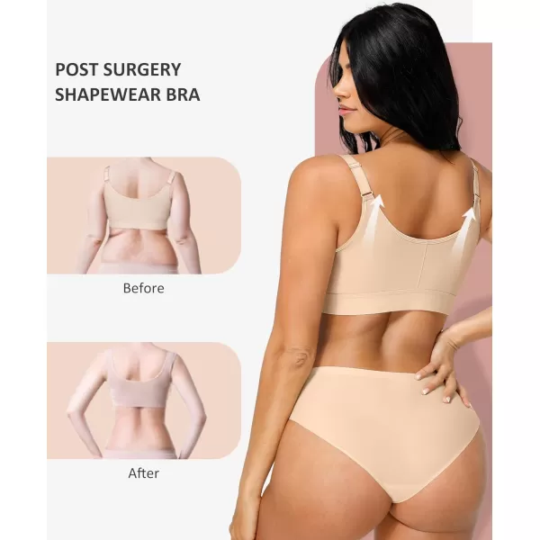 FeelinGirl Post Surgery Bra Front Closure for Women Compression Posture Corrector Everyday Shapewear Top