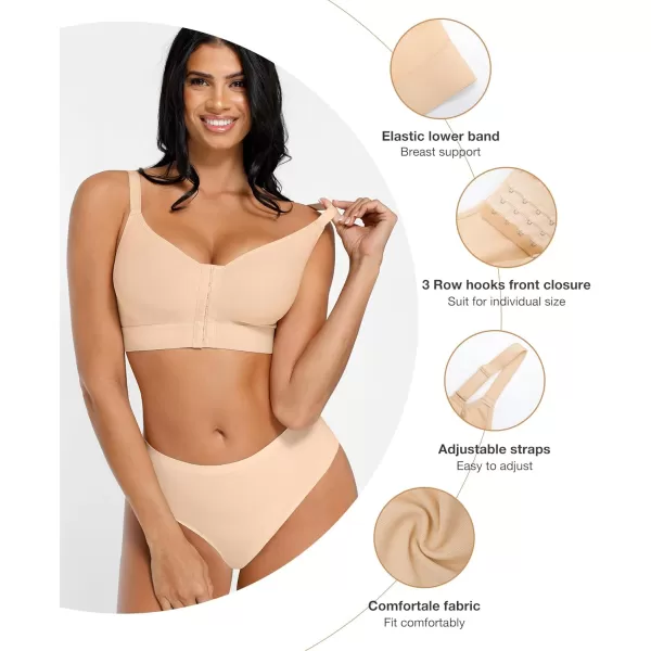 FeelinGirl Post Surgery Bra Front Closure for Women Compression Posture Corrector Everyday Shapewear Top