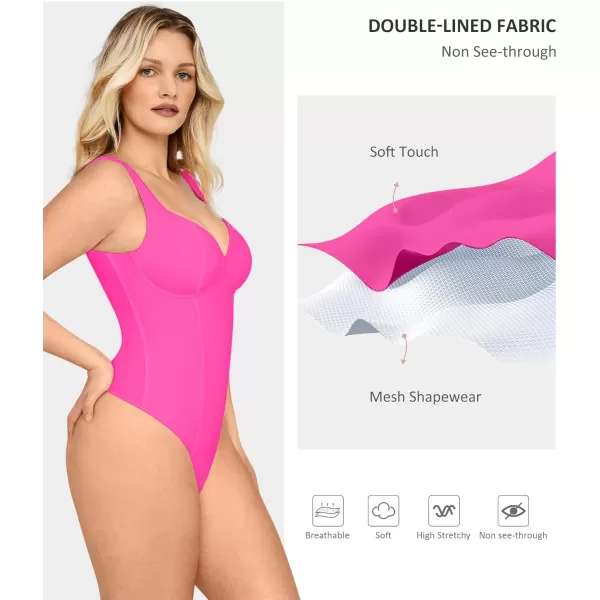 FeelinGirl Shapewear Bodysuits for Women Tummy Control Sweetheart Neck Thong Body Suits Corset Tops
