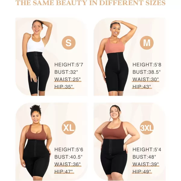 FeelinGirl Shapewear for Women Tummy Control High Waisted Faja Shorts Corset Waist Trainer Body Shaper Shorts with Pockets