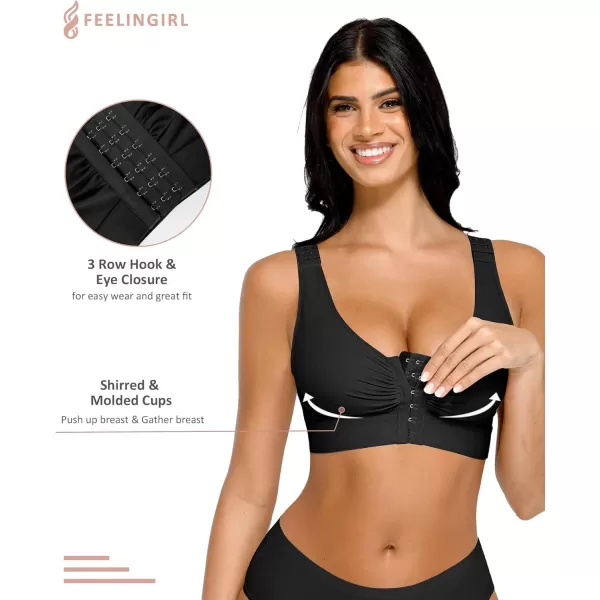 Post Surgery Compression Bra for Women's Front Closure with Adjustable Straps Wirefree Post Op Bra