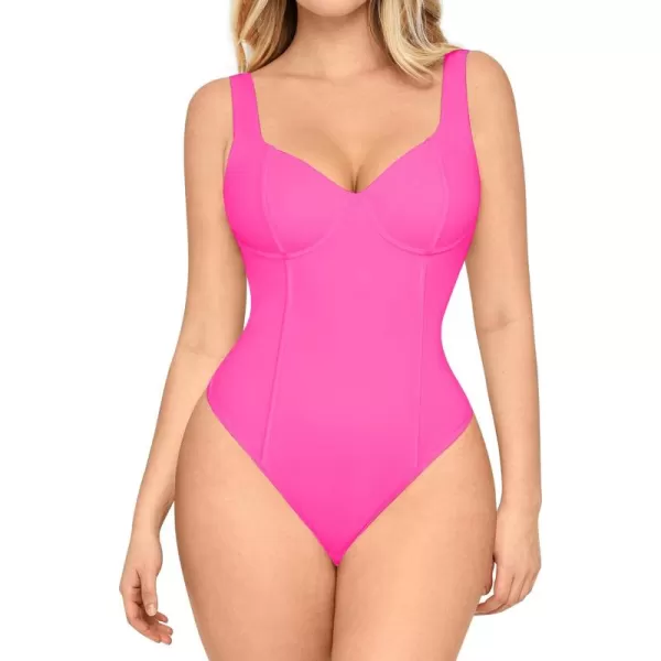 FeelinGirl Shapewear Bodysuits for Women Tummy Control Sweetheart Neck Thong Body Suits Corset Tops