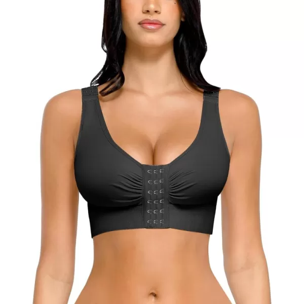 Post Surgery Compression Bra for Women's Front Closure with Adjustable Straps Wirefree Post Op Bra
