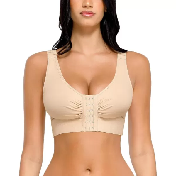 Post Surgery Compression Bra for Women's Front Closure with Adjustable Straps Wirefree Post Op Bra