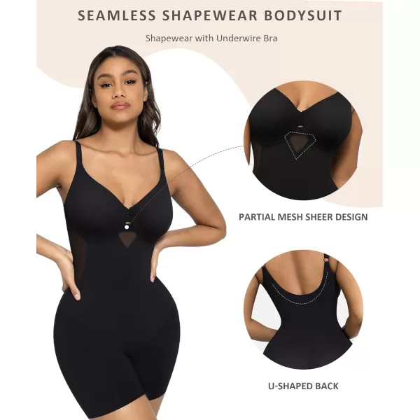 FeelinGirl Shapewear Bodysuit for Women Tummy Control Butt Lifter Faja Full Body Shaper with Bulid-in Bra