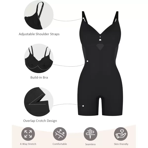 FeelinGirl Shapewear Bodysuit for Women Tummy Control Butt Lifter Faja Full Body Shaper with Bulid-in Bra