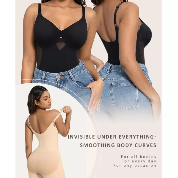 FeelinGirl Shapewear Bodysuit for Women Tummy Control Butt Lifter Faja Full Body Shaper with Bulid-in Bra