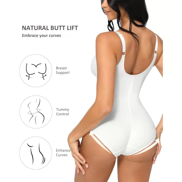 FeelinGirl Shapewear Bodysuits for Women Tummy Control Body Suits Deep V Neck Corset Body Shaper Tops