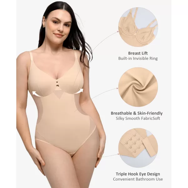 FeelinGirl Shapewear Tummy Control Bodysuit For Women Shapewear Body Suits Tops Seamless Body Shaper