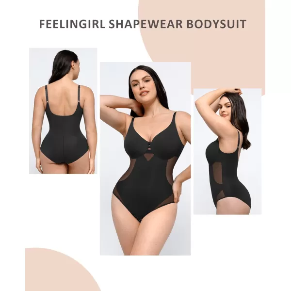 FeelinGirl Shapewear Tummy Control Bodysuit For Women Shapewear Body Suits Tops Seamless Body Shaper