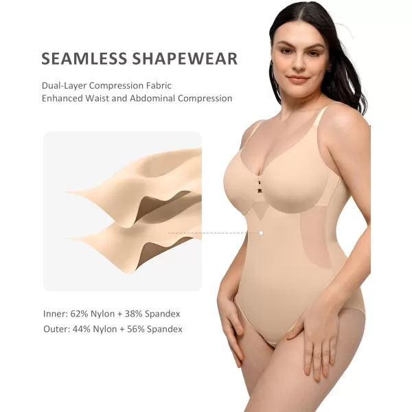 FeelinGirl Shapewear Tummy Control Bodysuit For Women Shapewear Body Suits Tops Seamless Body Shaper