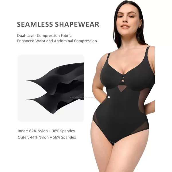 FeelinGirl Shapewear Tummy Control Bodysuit For Women Shapewear Body Suits Tops Seamless Body Shaper