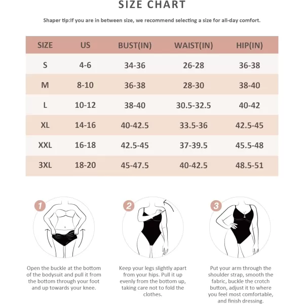 FeelinGirl Shapewear Tummy Control Bodysuit For Women Shapewear Body Suits Tops Seamless Body Shaper