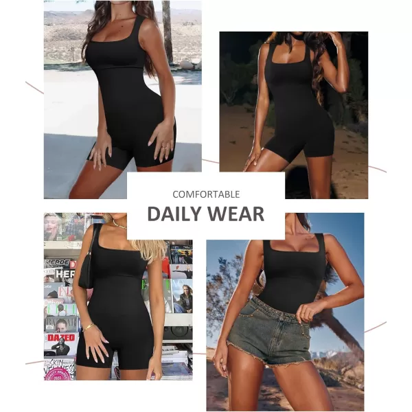 FeelinGirl Shapewear for Women Tummy Control Seamless Body Shaper Square Neck Bodysuit Full Body Shapewear