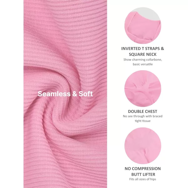 FeelinGirl Shapewear for Women Tummy Control Seamless Body Shaper Square Neck Bodysuit Full Body Shapewear