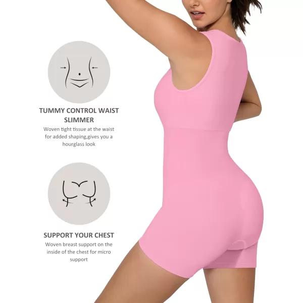 FeelinGirl Shapewear for Women Tummy Control Seamless Body Shaper Square Neck Bodysuit Full Body Shapewear