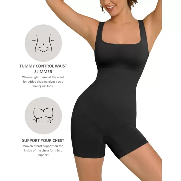 FeelinGirl Shapewear for Women Tummy Control Seamless Body Shaper Square Neck Bodysuit Full Body Shapewear