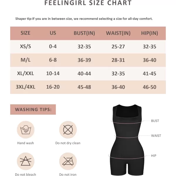 FeelinGirl Shapewear for Women Tummy Control Seamless Body Shaper Square Neck Bodysuit Full Body Shapewear