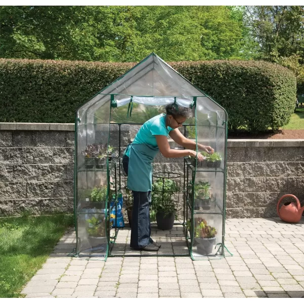 Miracle-Gro 23" x 17" x 57" All-Season 4-Tier Mini Grow House Outdoor or Backyard Easy Assembly Portable Greenhouse, Translucent