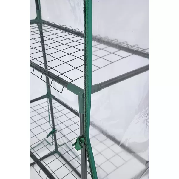 Miracle-Gro 23" x 17" x 57" All-Season 4-Tier Mini Grow House Outdoor or Backyard Easy Assembly Portable Greenhouse, Translucent
